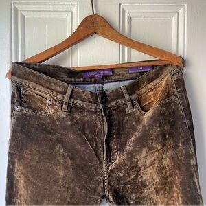 Ralph Lauren Purple Label 50th Anniversary crushed velvet straight leg pants